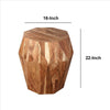 21.5 Inch Faceted Handcrafted Mango Wood Side End Table with Octagonal Top Natural Brown By The Urban Port UPT-238449