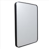 20 x 28 Inch Transitional Aluminum Frame Rectangular Wall Mirror with Arched Corners Black By The Urban Port UPT-238452