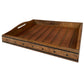 Rectangular Farmhouse Wooden Tray with Rivets Accent and Metal Trim Brown By The Urban Port UPT-242013
