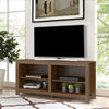 54 Inch Handcrafted Wood TV Media Entertainment Console, 4 Open Compartments, Espresso Brown By The Urban Port