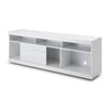 71 Inch Wooden TV Stand with Open Compartments and Sliding Door White By The Urban Port UPT-242476