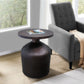 24 Inch Metal Frame End Table with Round Top and Bottle Shape Base By The Urban Port