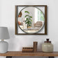 Round Wall Mirror with Rectangular Wooden Frame Brown By The Urban Port UPT-247266