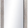 Grained Rectangular Wooden Frame Wall Mirror Distressed Brown By The Urban Port UPT-247267