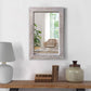 Grained Rectangular Wooden Frame Wall Mirror Distressed Brown By The Urban Port UPT-247267