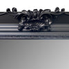 Wooden Frame Floor Mirror with Floral Carvings Black By The Urban Port UPT-247269