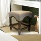 24 Inch Leatherette Stool with Wooden Frame and Nailheads Gray and Brown By The Urban Port UPT-248012