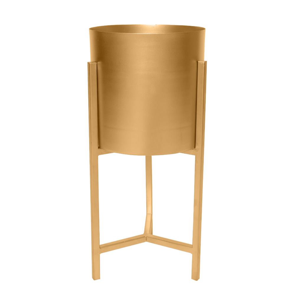 22 18 Round Indoor Planter Iron Stand Set of 2 Champagne Gold By The Urban Port UPT-248043