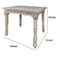 Wooden Side Table with Carved Rectangular Top and Turned Legs Antique White By The Urban Port By The Urban Port UPT-248150