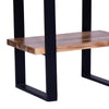 20 Inches Industrial End Side Table with Artisinal Live Edge Wood Metal Legs Brown Black By The Urban Port UPT-250418