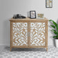34 Inch Wood Console Buffet Cabinet Sideboard Table with Mirror Motifs  By The Urban Port