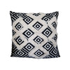 18 x 18 Handcrafted Square Jacquard Soft Cotton Accent Throw Pillow, Diamond Pattern, White, Black By The Urban Port