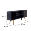 Wooden Entertainment TV Stand with Open Compartments Black and Brown By The Urban Port UPT-262090