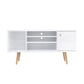 Wooden Entertainment TV Stand with Open Compartments White and Brown By The Urban Port UPT-262091