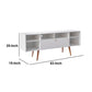Wooden Entertainment TV Stand with Drop Down Storage White and Brown By The Urban Port UPT-262093