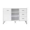 Buffet Cabinet with Wooden Frame and 3 Drawers White By The Urban Port UPT-262096
