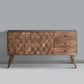 Ero 55 Inch Sideboard Buffet Cabinet 2 Honeycomb Inlaid Doors Mango Wood Natural Brown By The Urban Port UPT-262391