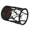 23 Inch End Side Table Round Mango Wood Top Lattice Cut Out Iron Frame Brown Black By The Urban Port UPT-262397