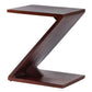 Mango Wood Side Table with Z Shaped Design Dark Oak Brown By The Urban Port UPT-262409