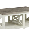 Wooden Rectangle Coffee Table with X Shape Side Panels White and Brown By The Urban Port UPT-262890