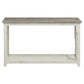 Solid Wood Sofa Console Table with X Shape Side Panels White and Brown By The Urban Port UPT-262891