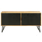 TV Entertainment Unit with 2 Doors and Wooden Frame Oak Brown and Black By The Urban Port UPT-263268