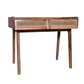 Mango Wood Farmhouse Writing Desk with 2 Drawers and Wooden Frame Oak Brown By The Urban Port UPT-263594