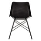 20 Inch Genuine Leather Accent Chair Diamond Stitched Metal Frame Black By The Urban Port UPT-263782