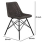 20 Inch Genuine Leather Accent Chair Diamond Stitched Metal Frame Black By The Urban Port UPT-263782