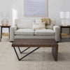 Rectangular Wooden Coffee Table with V Shape Legs, Natural Brown Sonoma and Black By The Urban Port
