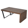 Rectangular Wooden Coffee Table with V Shape Legs Natural Brown Sonoma and Black By The Urban Port UPT-266258