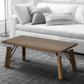 Rectangular Wooden Coffee Table with Block Legs Natural Brown By The Urban Port UPT-266259