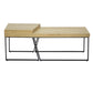 Rectangular Wooden Coffee Table with Metal Frame Oak Brown and Black By The Urban Port UPT-266260