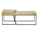 Rectangular Wooden Coffee Table with Metal Frame Oak Brown and Black By The Urban Port UPT-266260