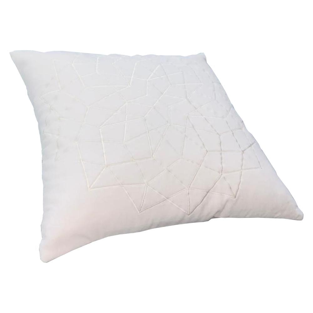 Hugo 20 x 20 Square Accent Throw Pillow Embroidered Geometric Abstract Pattern With Filler White By The Urban Port UPT-266358