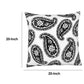 20 x 20 Square Accent Throw Pillow Paisley Print With Filler Black White By The Urban Port UPT-266360