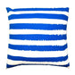 20 x 20 Modern Square Cotton Accent Throw Pillow, Screen Printed Stripes Pattern, Blue, White By The Urban Port
