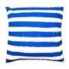 20 x 20 Modern Square Cotton Accent Throw Pillow, Screen Printed Stripes Pattern, Blue, White By The Urban Port