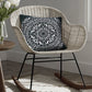 20 x 20 Modern Square Cotton Accent Throw Pillow, Mandala Design Pattern, Black, White By The Urban Port