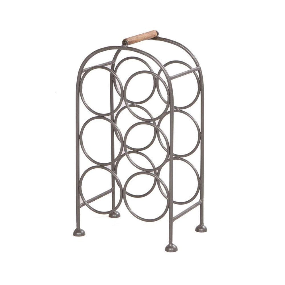 20 Inch Industrial Wine Rack Holder Arched Iron Frame 6 Bottle Storage Gunmetal Gray By The Urban Port UPT-266372
