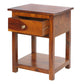 22.5 Inch Acacia Wood Rectangular End Side Table 1 Drawer Open Shelf Walnut Brown By The Urban Port UPT-266376