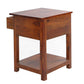 22.5 Inch Acacia Wood Rectangular End Side Table 1 Drawer Open Shelf Walnut Brown By The Urban Port UPT-266376