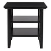 Wooden Square End Table with 2 Bottom Shelves Black By The Urban Port UPT-266384