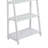 70 Inch Solid Wood Ladder Bookshelf 5 Tier Storage A Shape Frame White By The Urban Port UPT-266386
