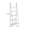 70 Inch Solid Wood Ladder Bookshelf 5 Tier Storage A Shape Frame White By The Urban Port UPT-266386