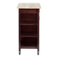 Wooden Rectangular Kitchen Cart with 1 Door and Open Compartments Espresso Brown By The Urban Port UPT-266390