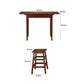 3 Piece Breakfast Table Set with Double Drop Leaf and Wooden Seating Walnut Brown By The Urban Port UPT-266391