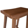 Wooden Counter Height Stool with Saddle Seat Walnut Brown By The Urban Port UPT-266392