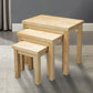 Rectangular Nesting Table with Wooden Frame Set of 3 Natural Brown By The Urban Port UPT-266394