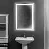 24 x 36 Inch Frameless LED Illuminated Bathroom Wall Mirror Touch Button Defogger Rectangular Metal Silver By The Urban Port UPT-266395